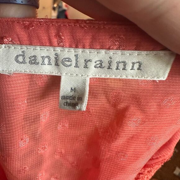 Daniel Rainn coral dotted sleeveless boho M peasant blouse - Picture 3 of 3